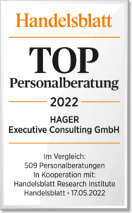 Handelsblatt_TOP_Personalberatung2022_HAGER Executive Consulting