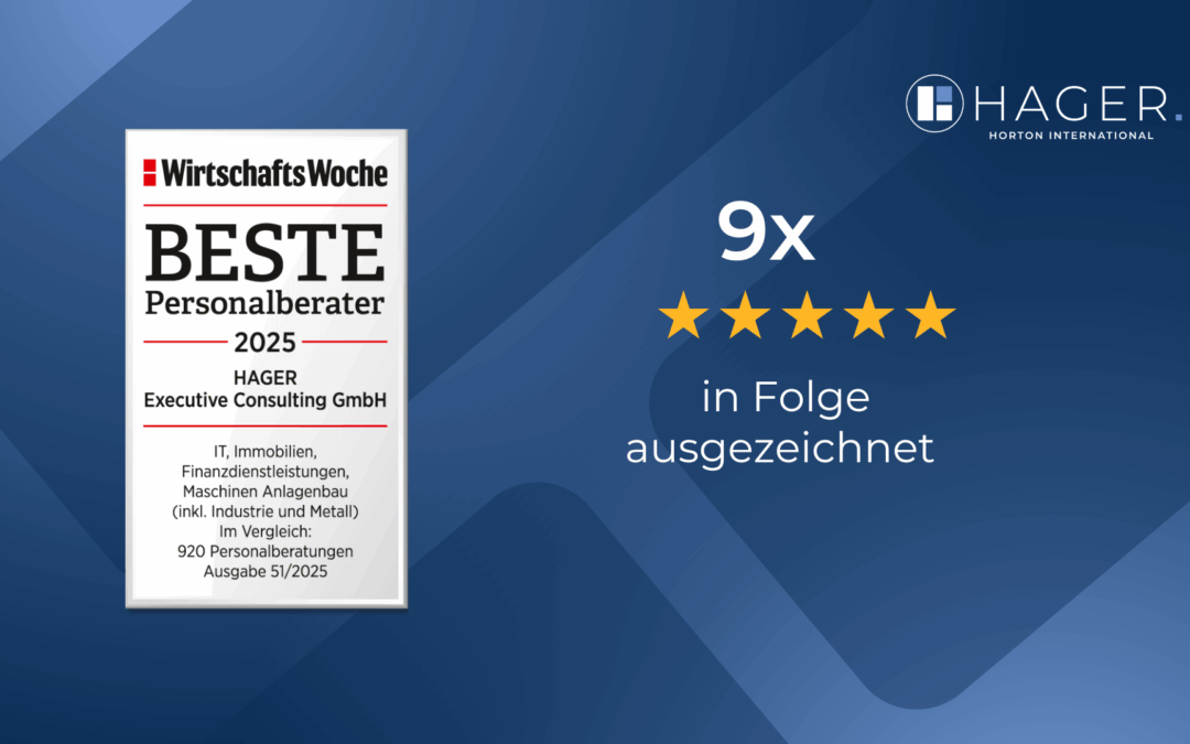 HAGER zum neunten Mal in Folge ausgezeichnet: WirtschaftsWoche kürt die Personalberatung erneut zu den „Besten Personalberatern 2025“ 